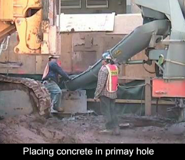 placing concrete in drilled shaft
